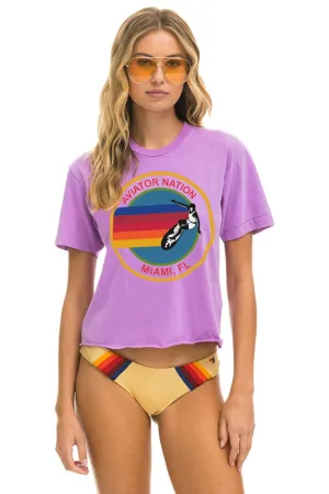 SIGNATURE MIAMI BOYFRIEND TEE - NEON PURPLE