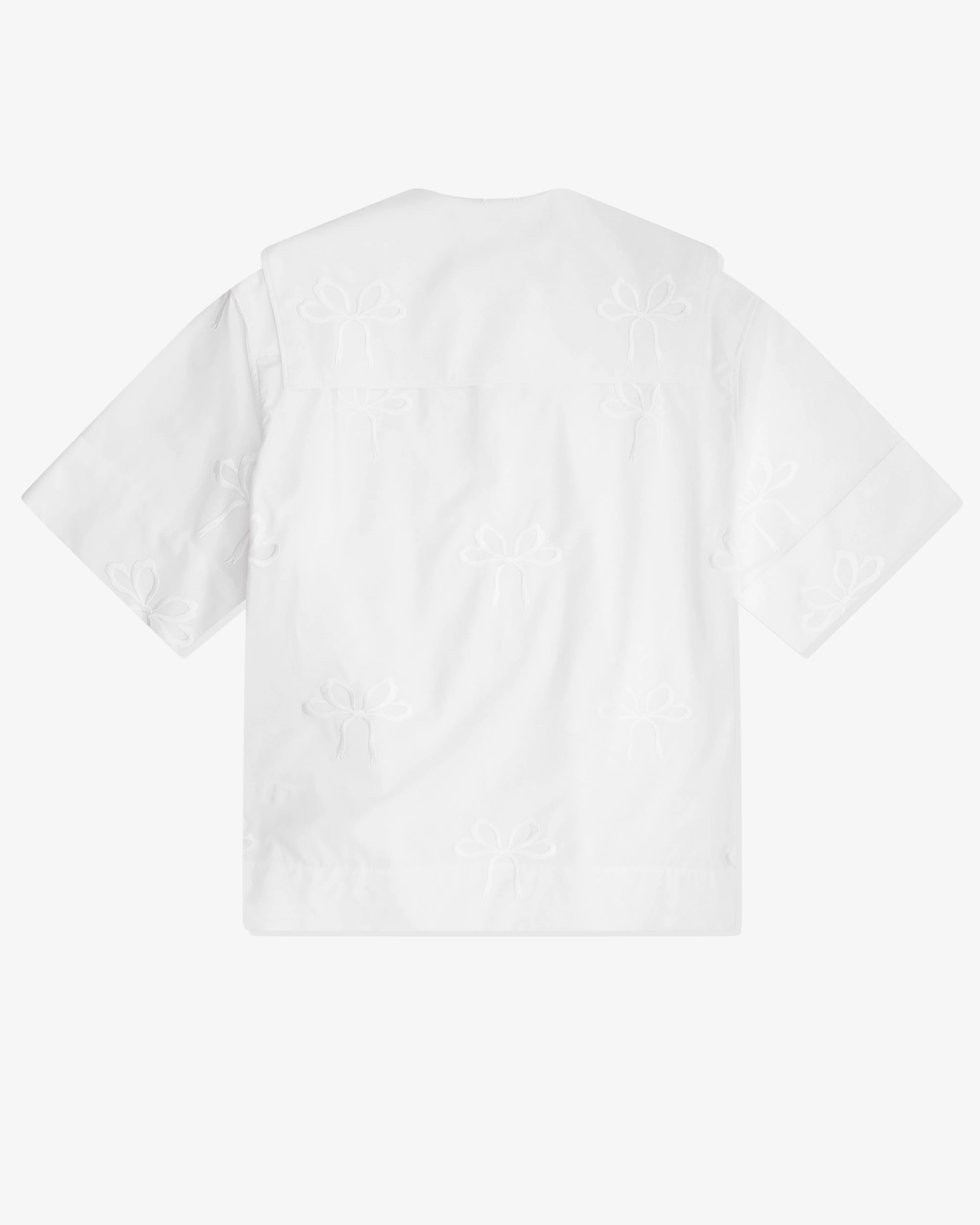 Simone Rocha - Men's Cotton Bow Sailor Collar Boxy - (White)