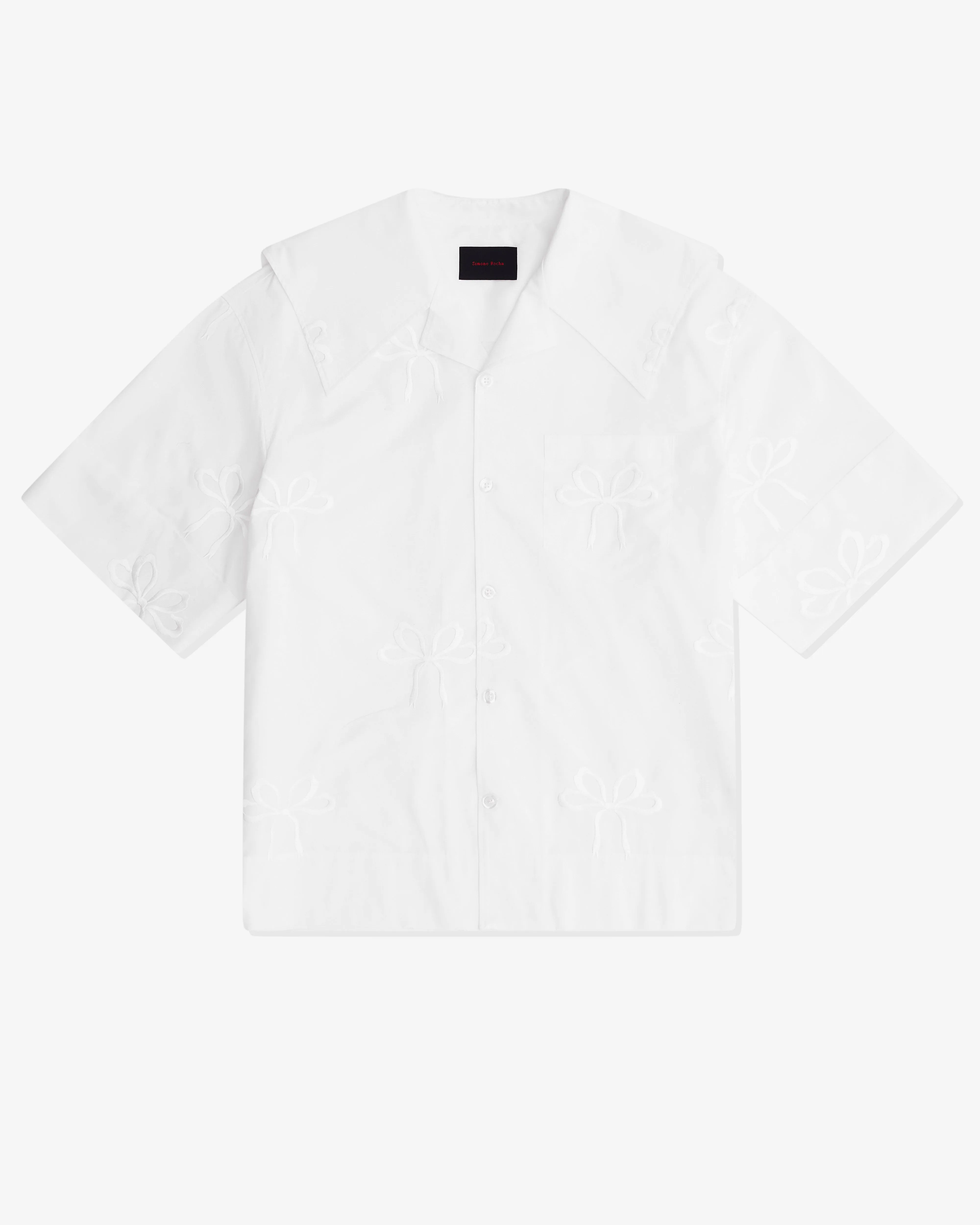 Simone Rocha - Men's Cotton Bow Sailor Collar Boxy - (White)