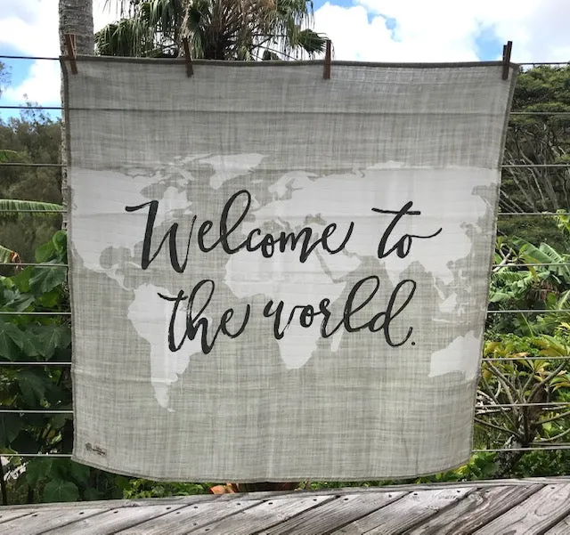 Swaddle Muslin Blanket - WELCOME
