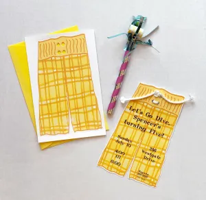 Swim Trunks Boy Pool Beach Party Invitations