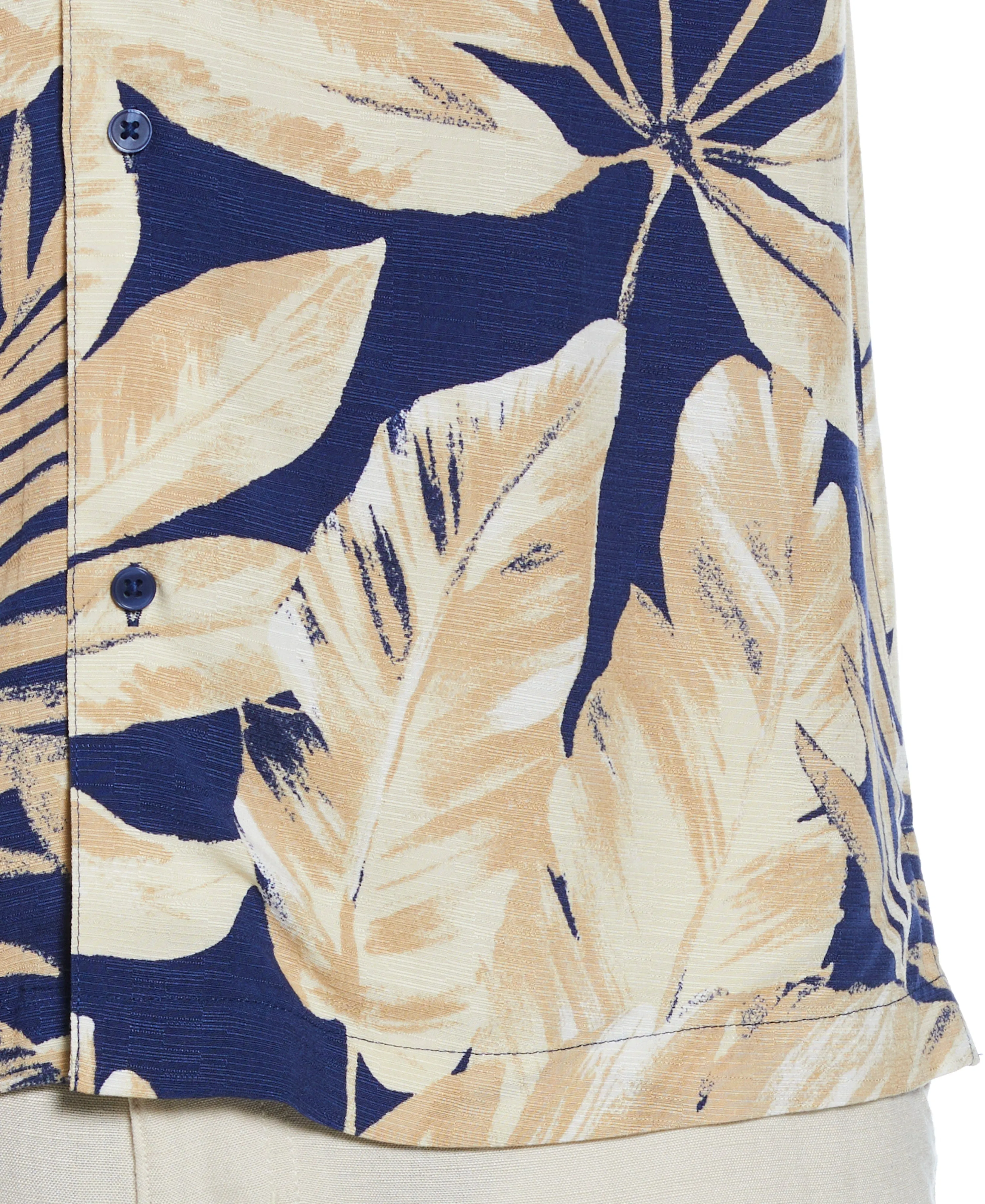 Textured Large Scale Palm Print Shirt