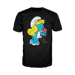 The Smurfs Smurfette Character Flowers Official Men's T-shirt (Black)