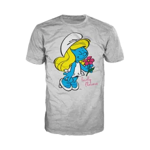 The Smurfs Smurfette Character Flowers Official Men's T-shirt (Heather Grey)