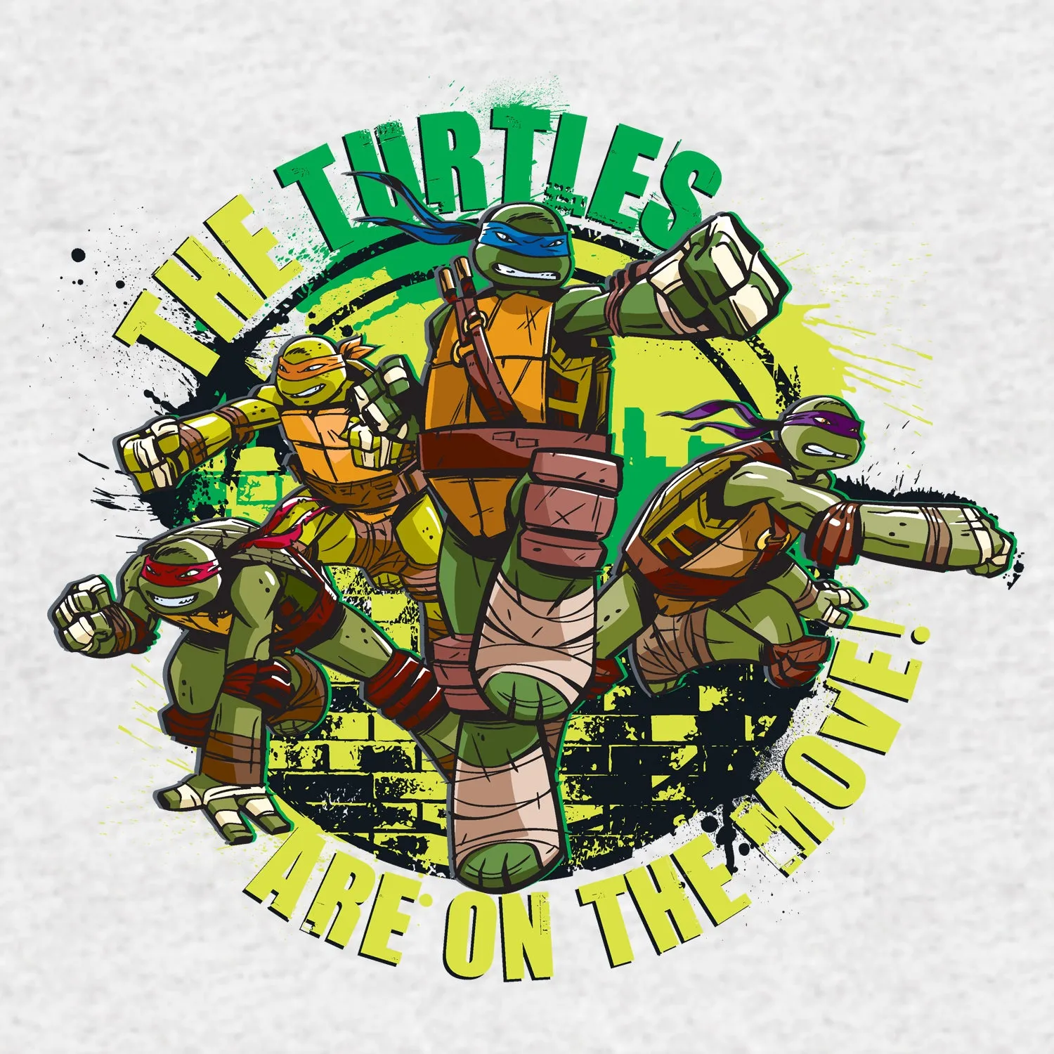 TMNT Gang Move Official Kid's T-Shirt (Heather Grey)