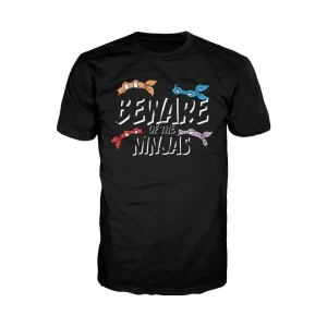 TMNT Group Beware of Ninjas Official Men's T-shirt (Black)