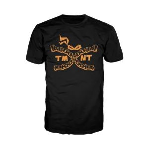 TMNT Mikey Nunchuck Logo Official Men's T-shirt (Black)
