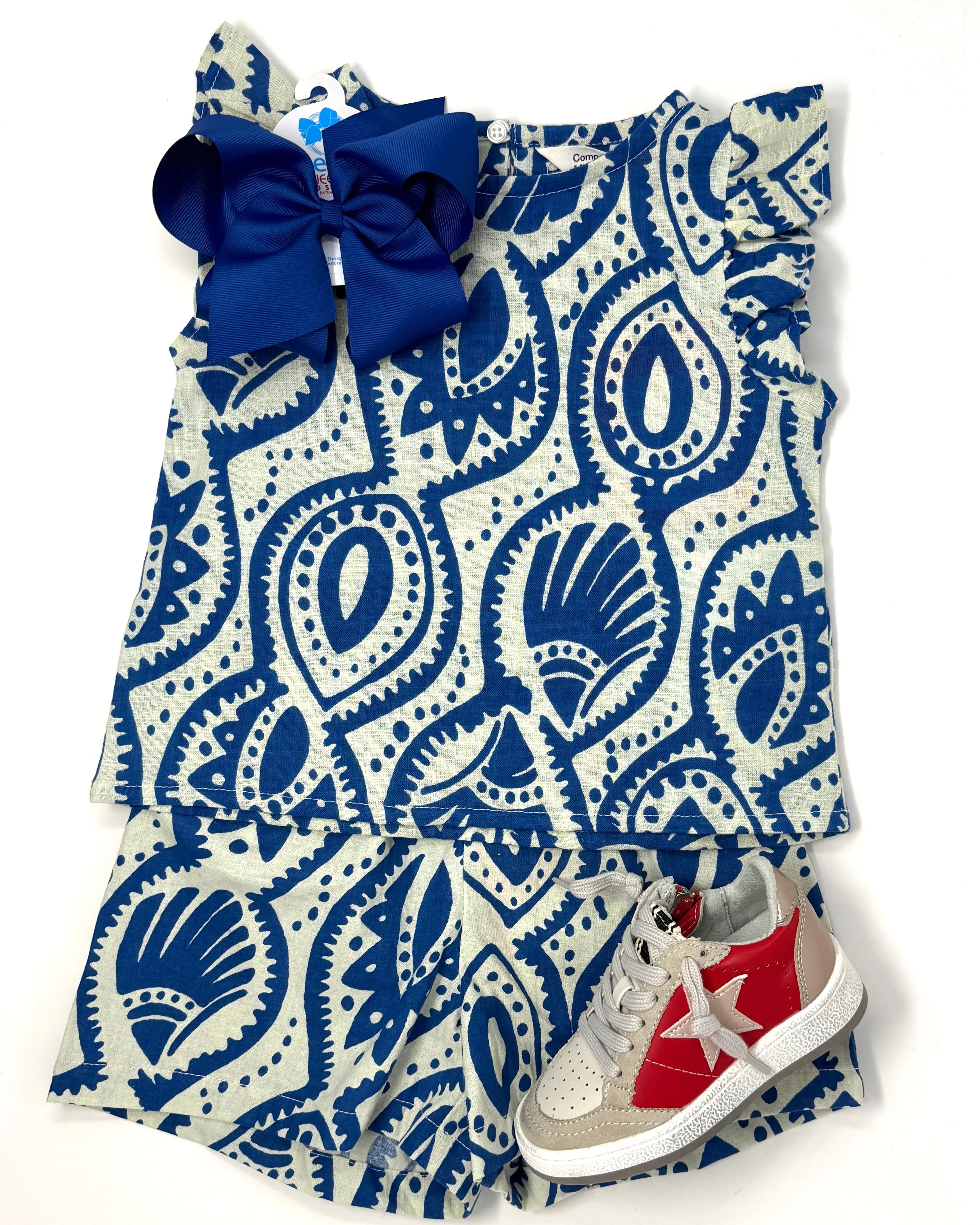 Tribal Print Shorts - Blue