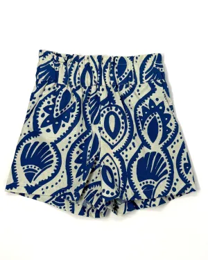 Tribal Print Shorts - Blue