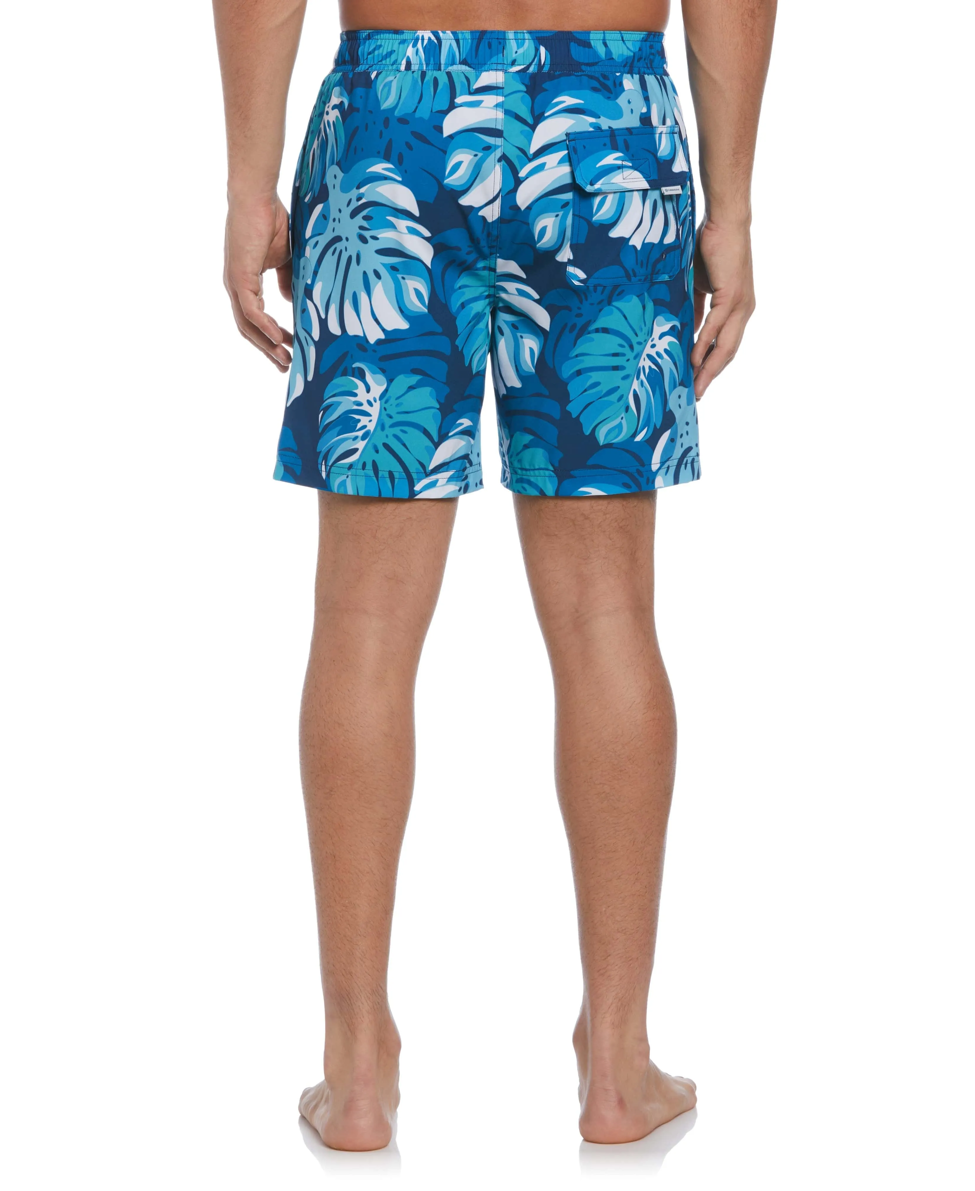 Tropical Leaf Print Swim Short