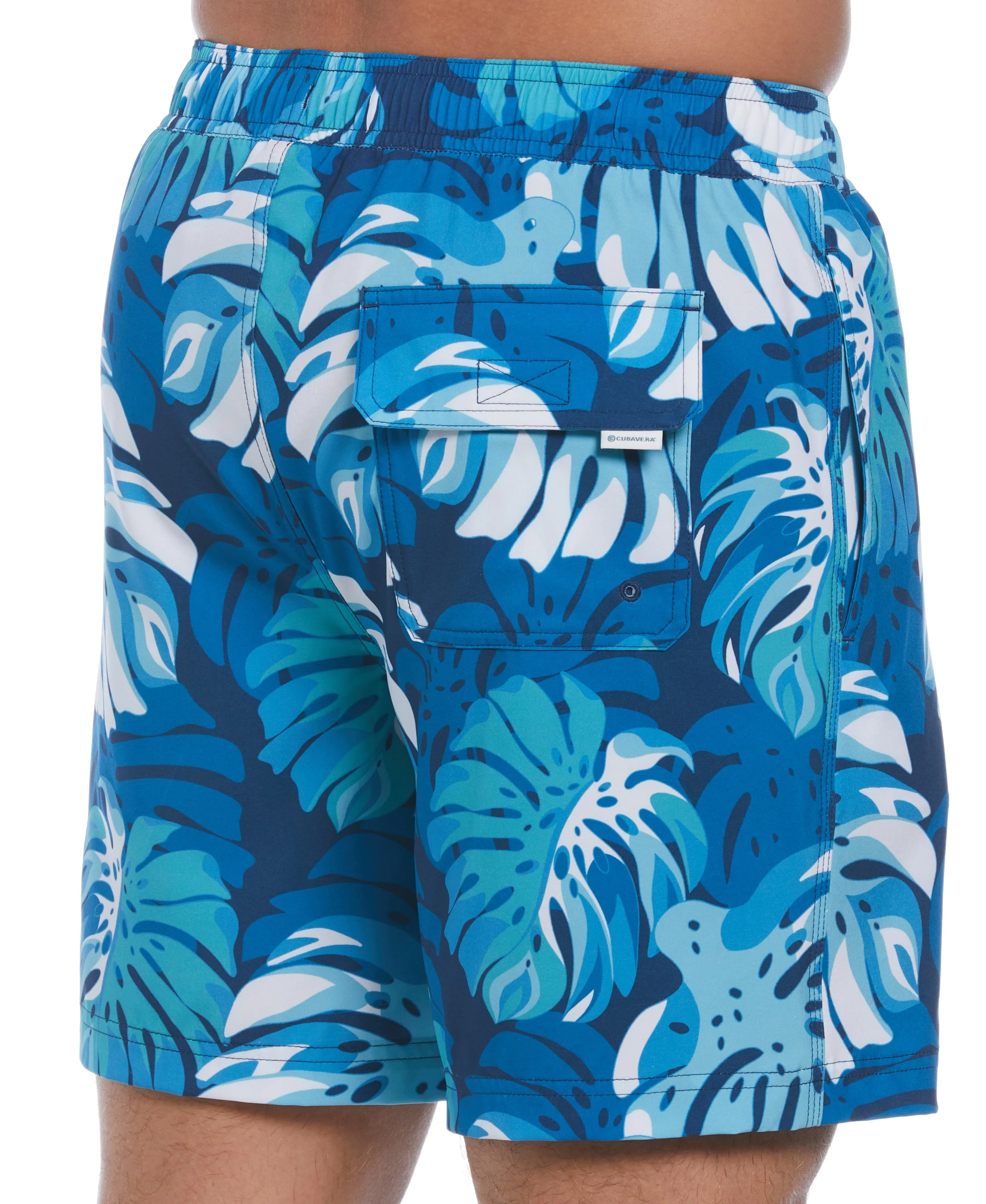 Tropical Leaf Print Swim Short