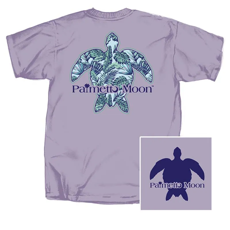 Tropical Leaf Turtle Short Sleeve T-Shirt