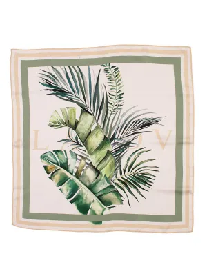 Tropical Palm Print Silk Scarf