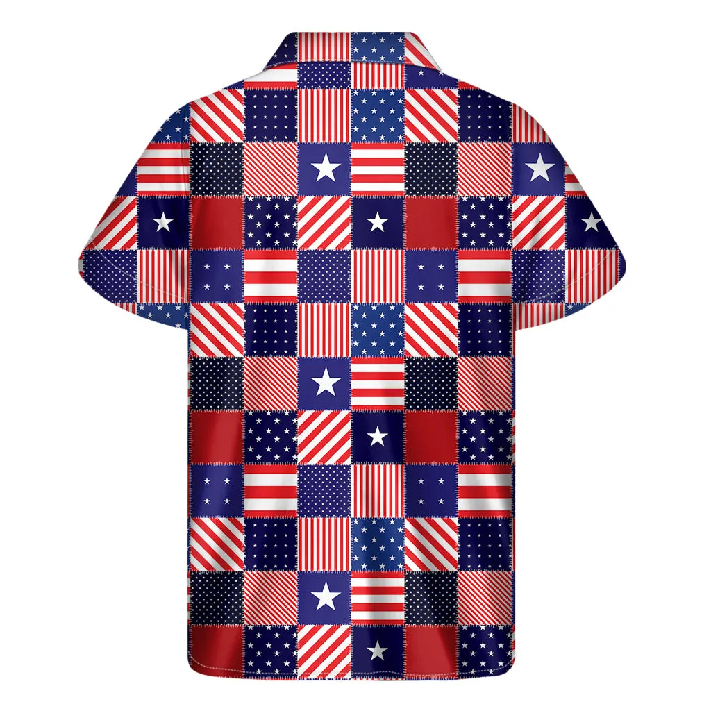 Tropical Vibes: Hawaiian Patchwork Print Men's Short Sleeve Shirt