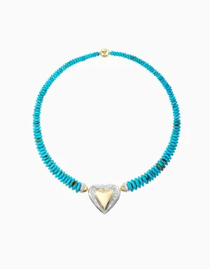 Turquoise Heart Necklace (One-of-a-Kind, Re-Worked Vintage)