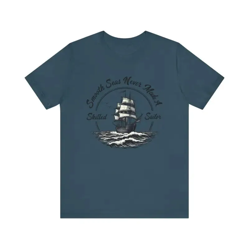 Unisex Sailor Tee with Ship Graphic in Multiple Colors