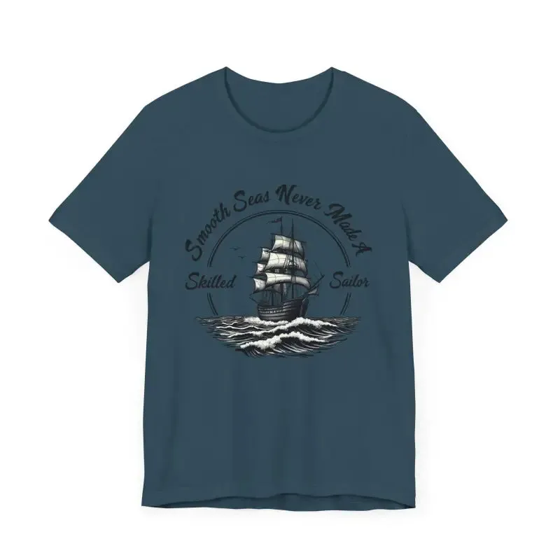 Unisex Sailor Tee with Ship Graphic in Multiple Colors