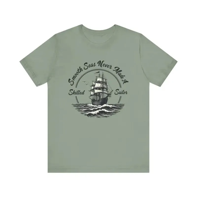 Unisex Sailor Tee with Ship Graphic in Multiple Colors