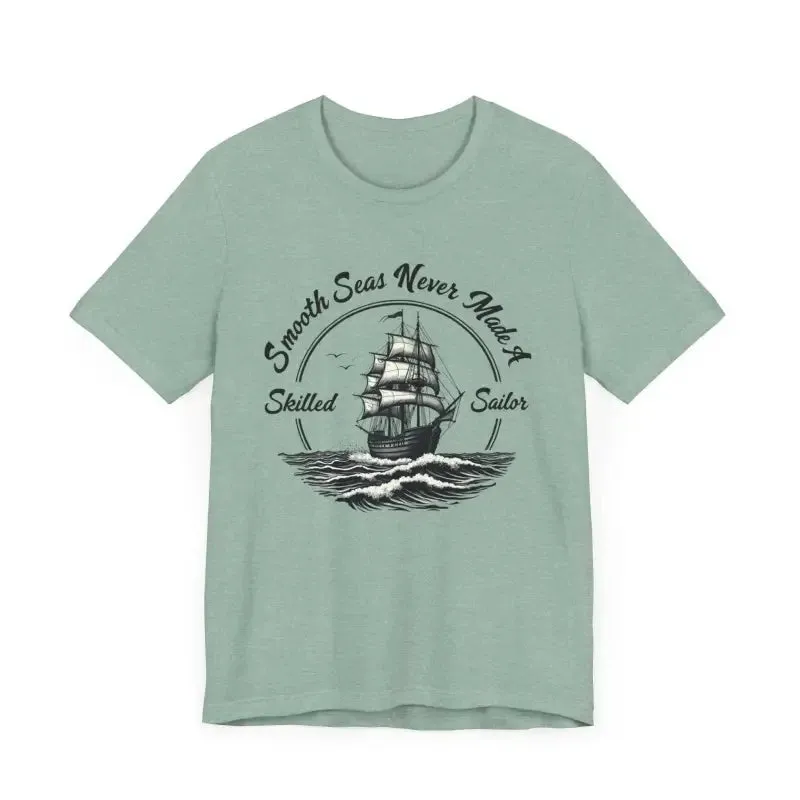 Unisex Sailor Tee with Ship Graphic in Multiple Colors