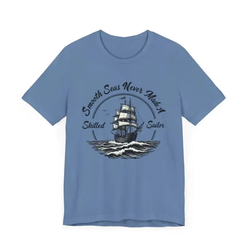 Unisex Sailor Tee with Ship Graphic in Multiple Colors