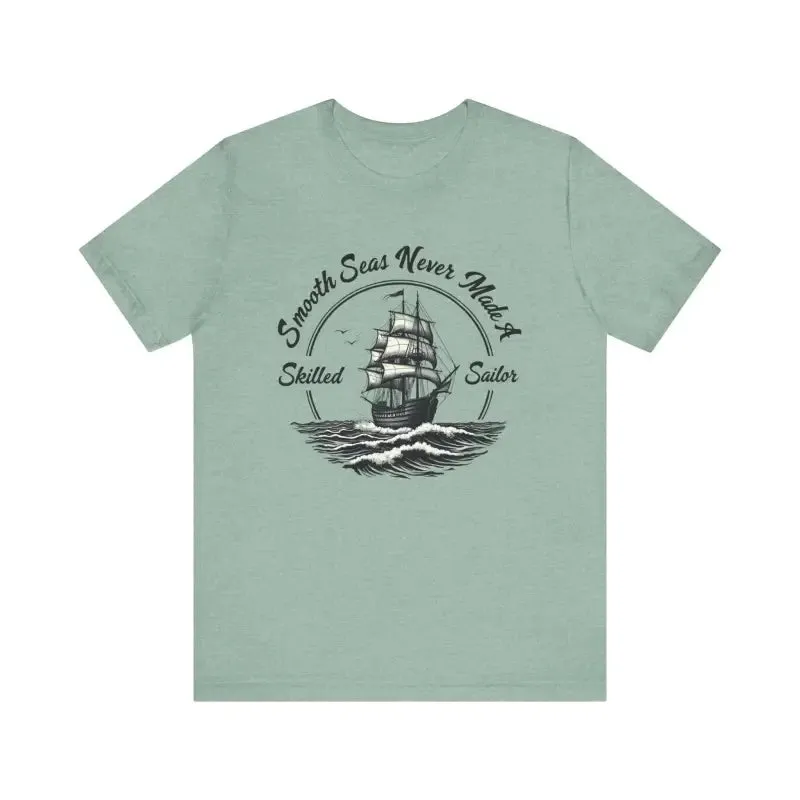 Unisex Sailor Tee with Ship Graphic in Multiple Colors
