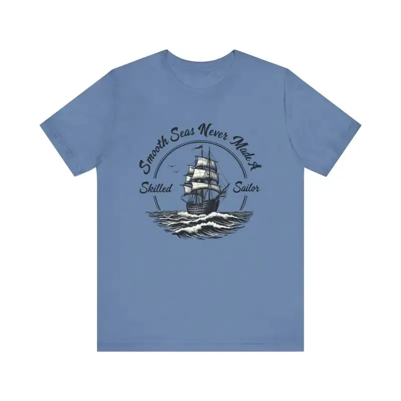 Unisex Sailor Tee with Ship Graphic in Multiple Colors