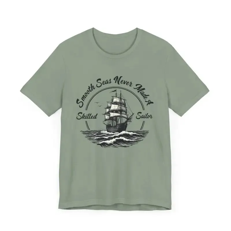 Unisex Sailor Tee with Ship Graphic in Multiple Colors