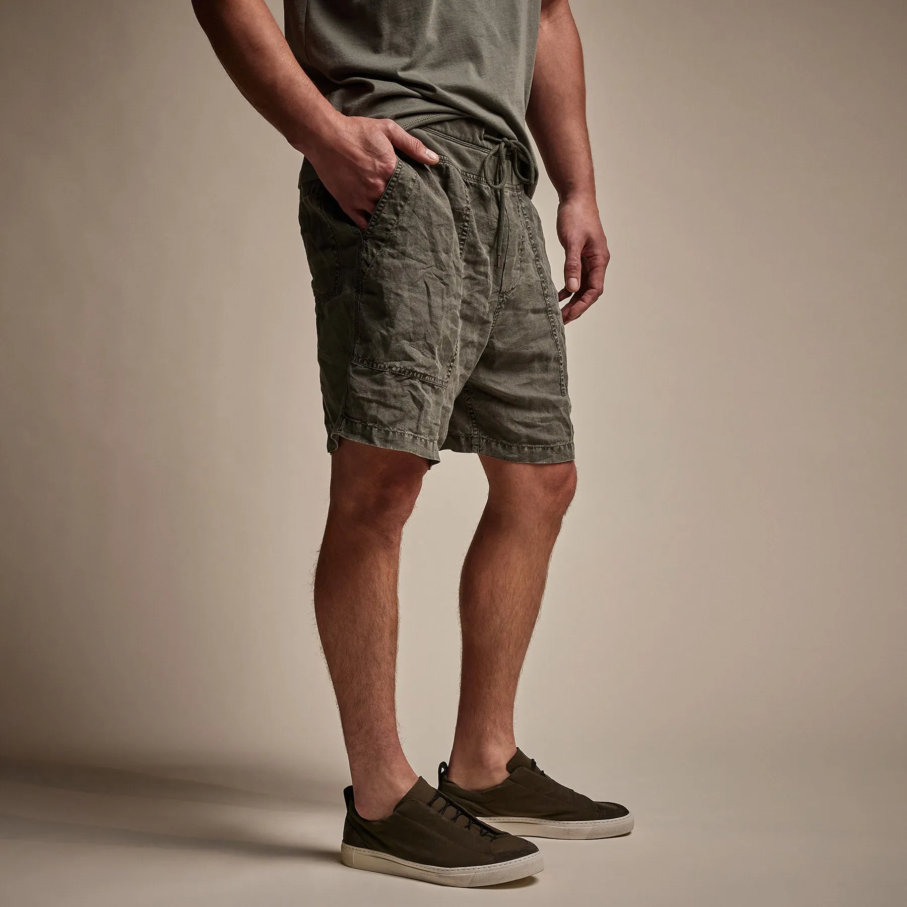 Utility Linen Short - Palm Pigment
