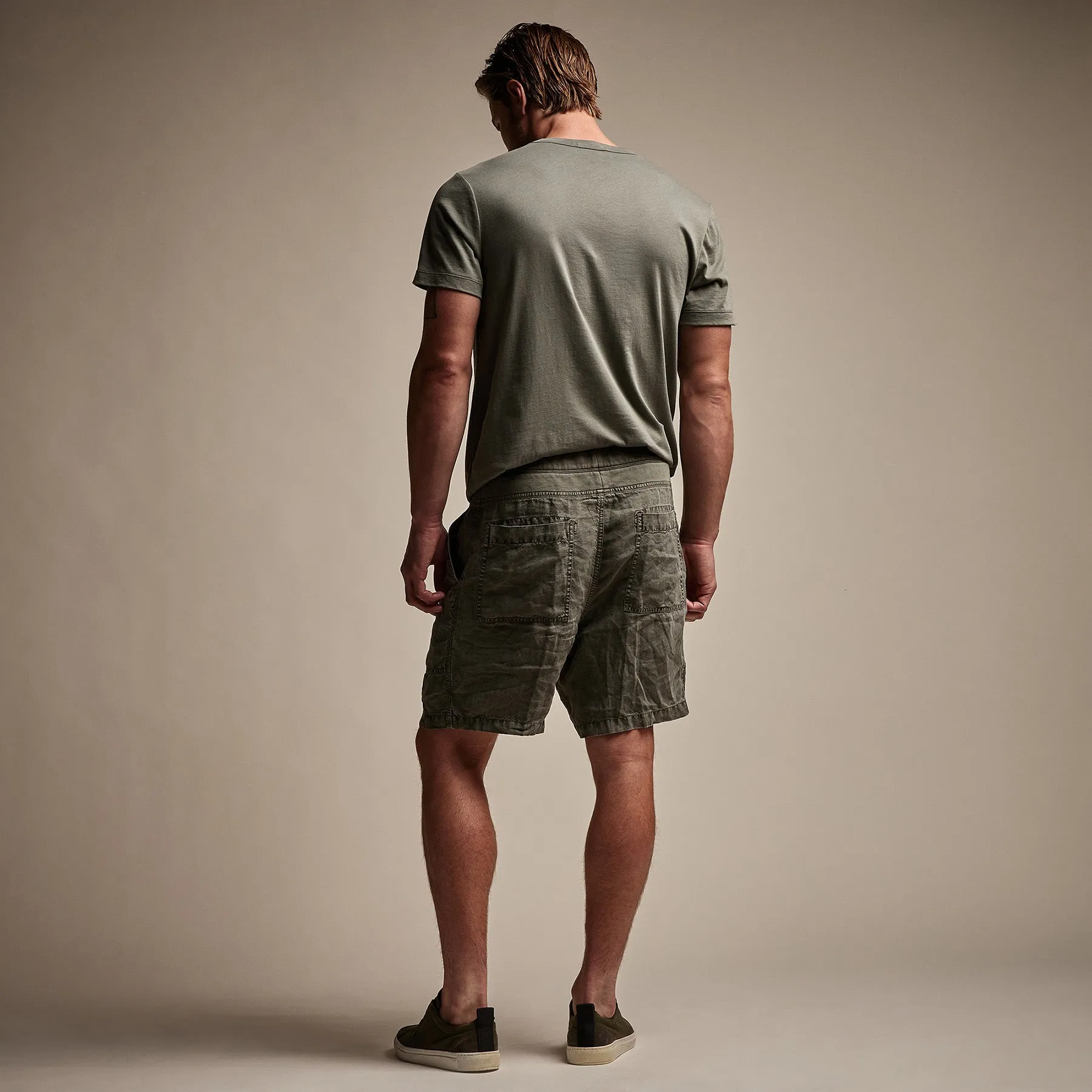 Utility Linen Short - Palm Pigment