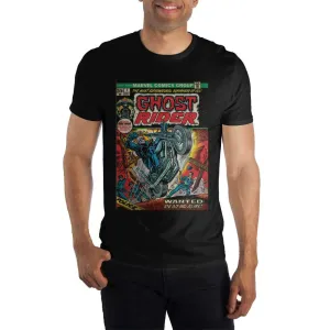 Vintage Classic Ghost Rider Comic Book Cover Black T-Shirt Tee Shirt