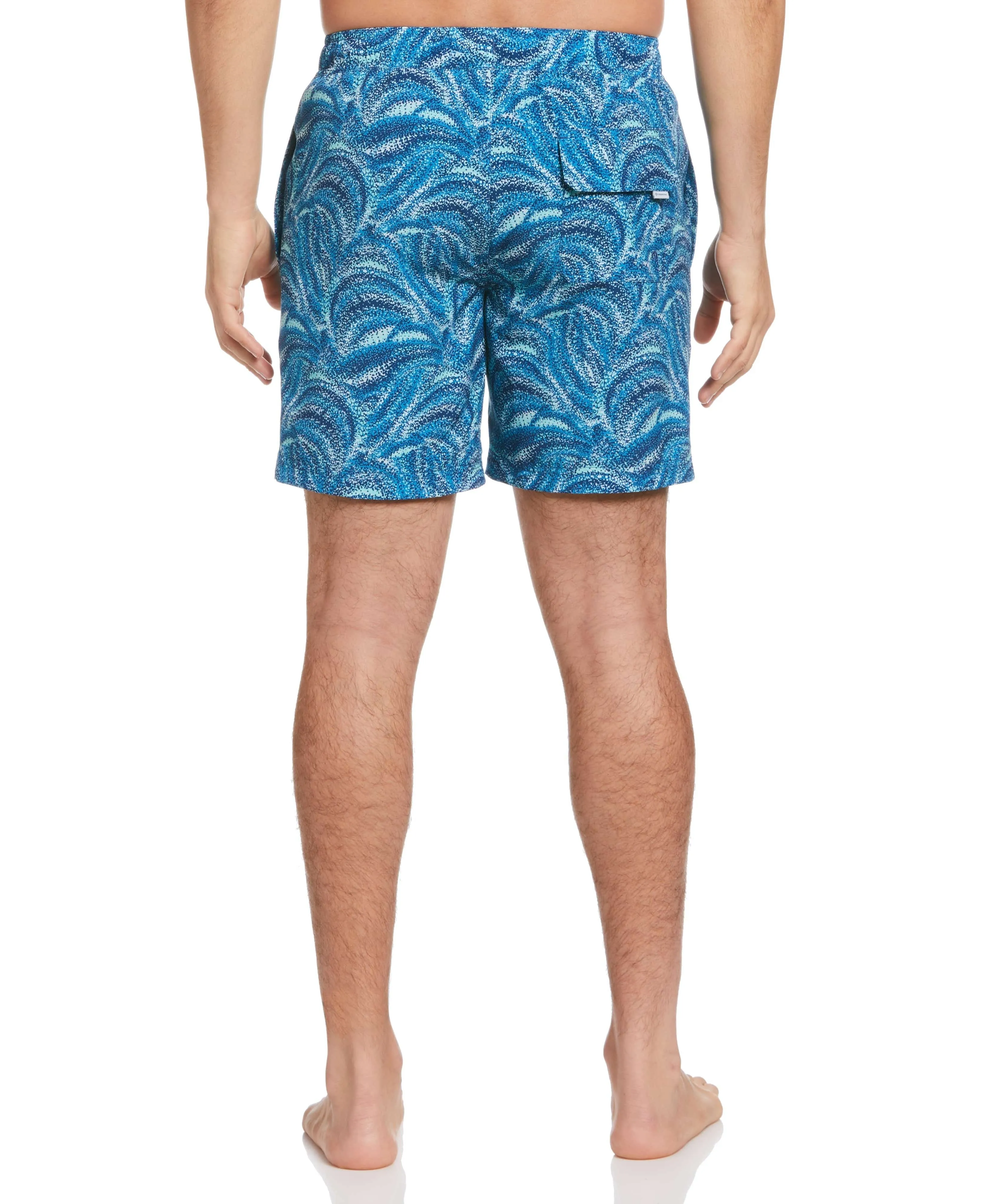 Wave Print 7" Swim Trunks