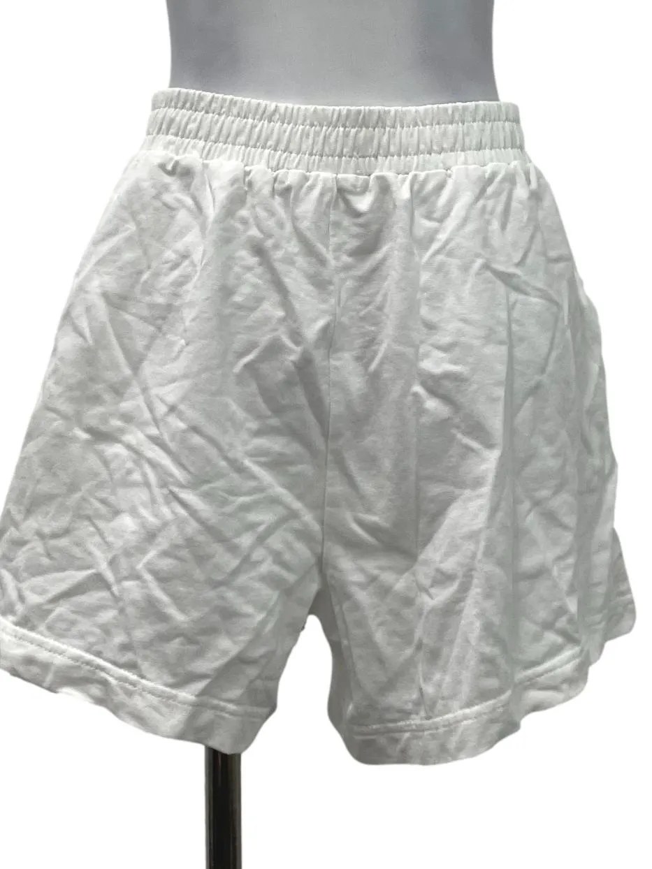 White High Waisted Sweatshorts