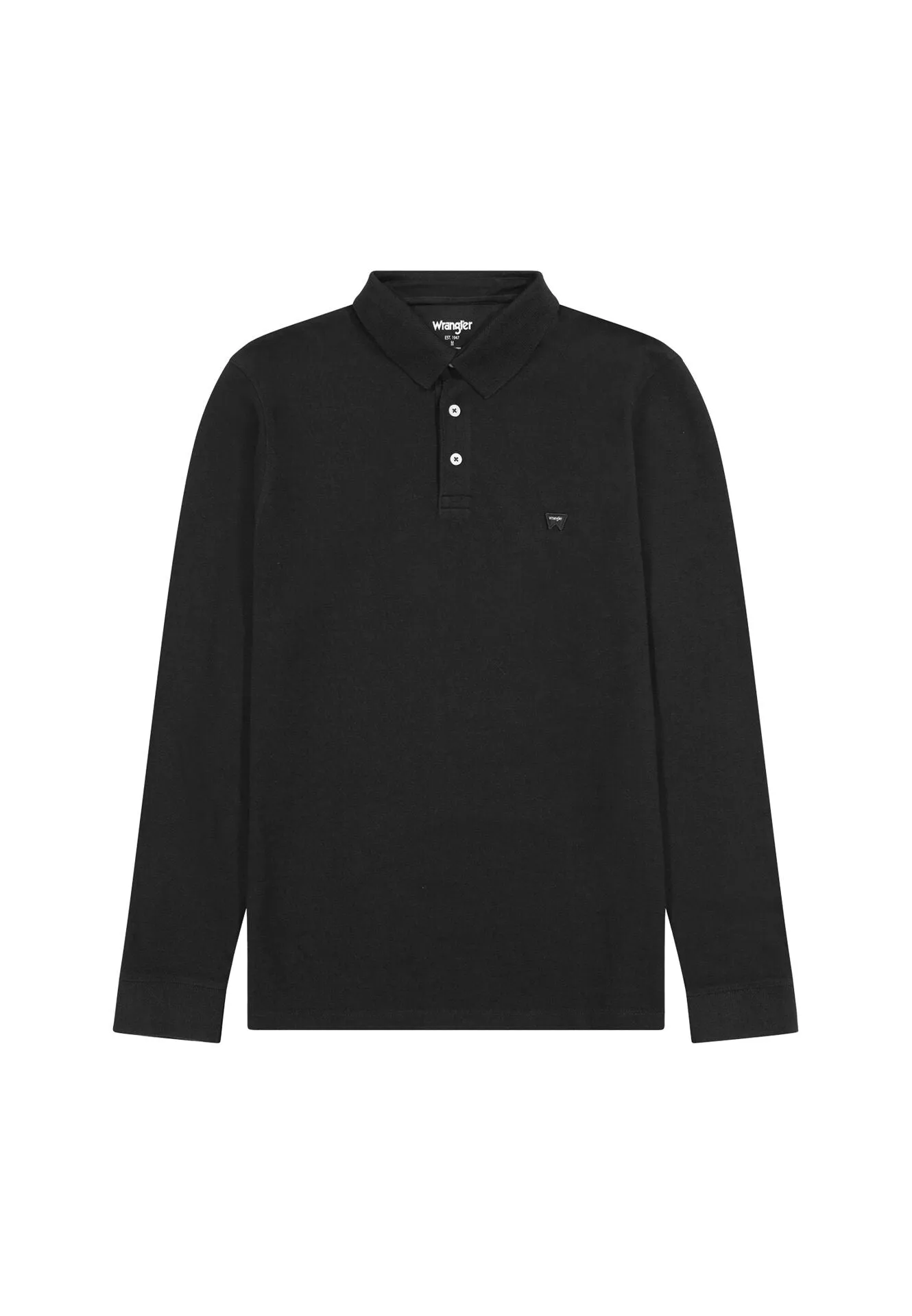 Wrangler Men's Long Sleeve Polo In Black