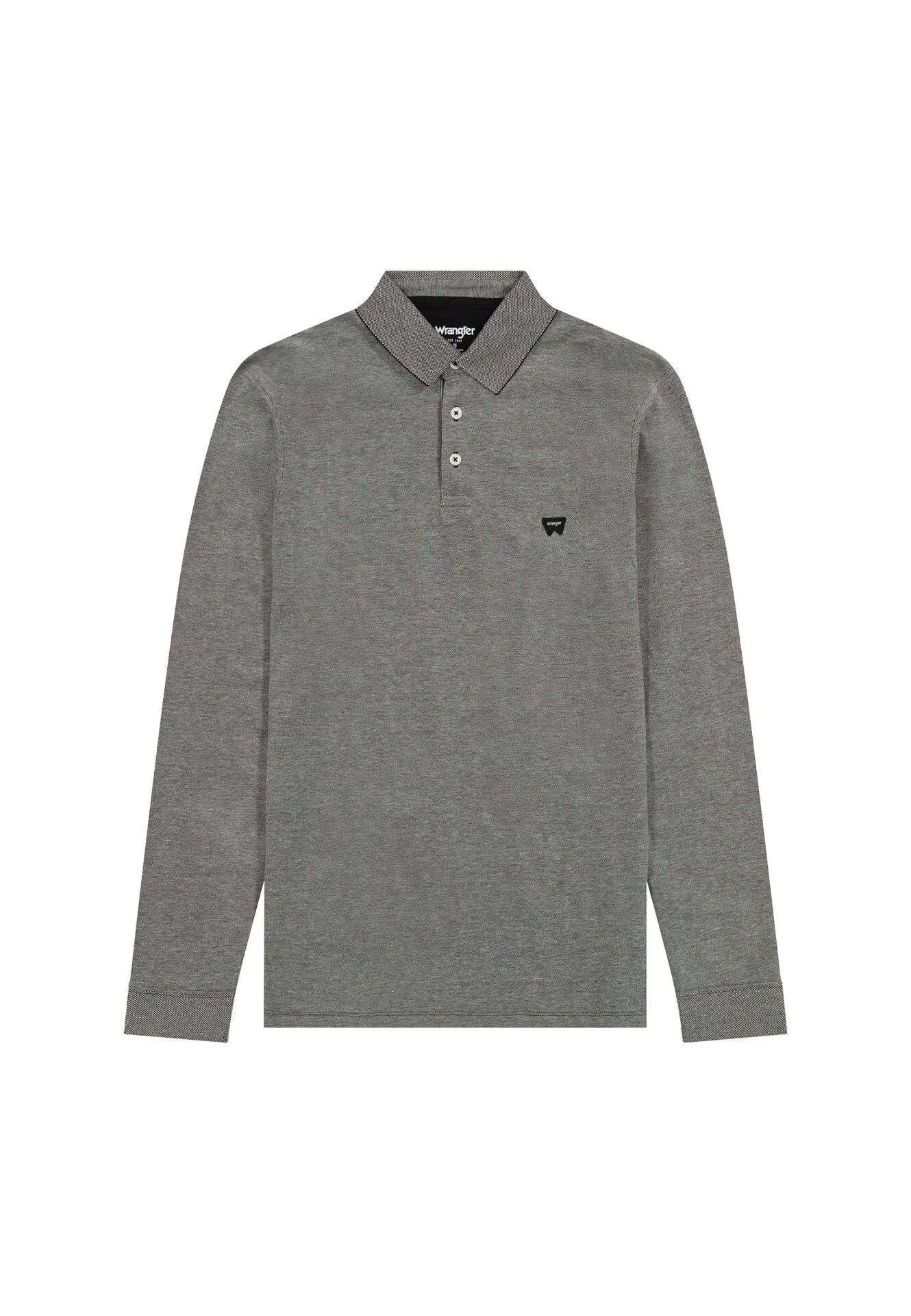 Wrangler Men's Long Sleeve Refined Polo T-Shirt In Black